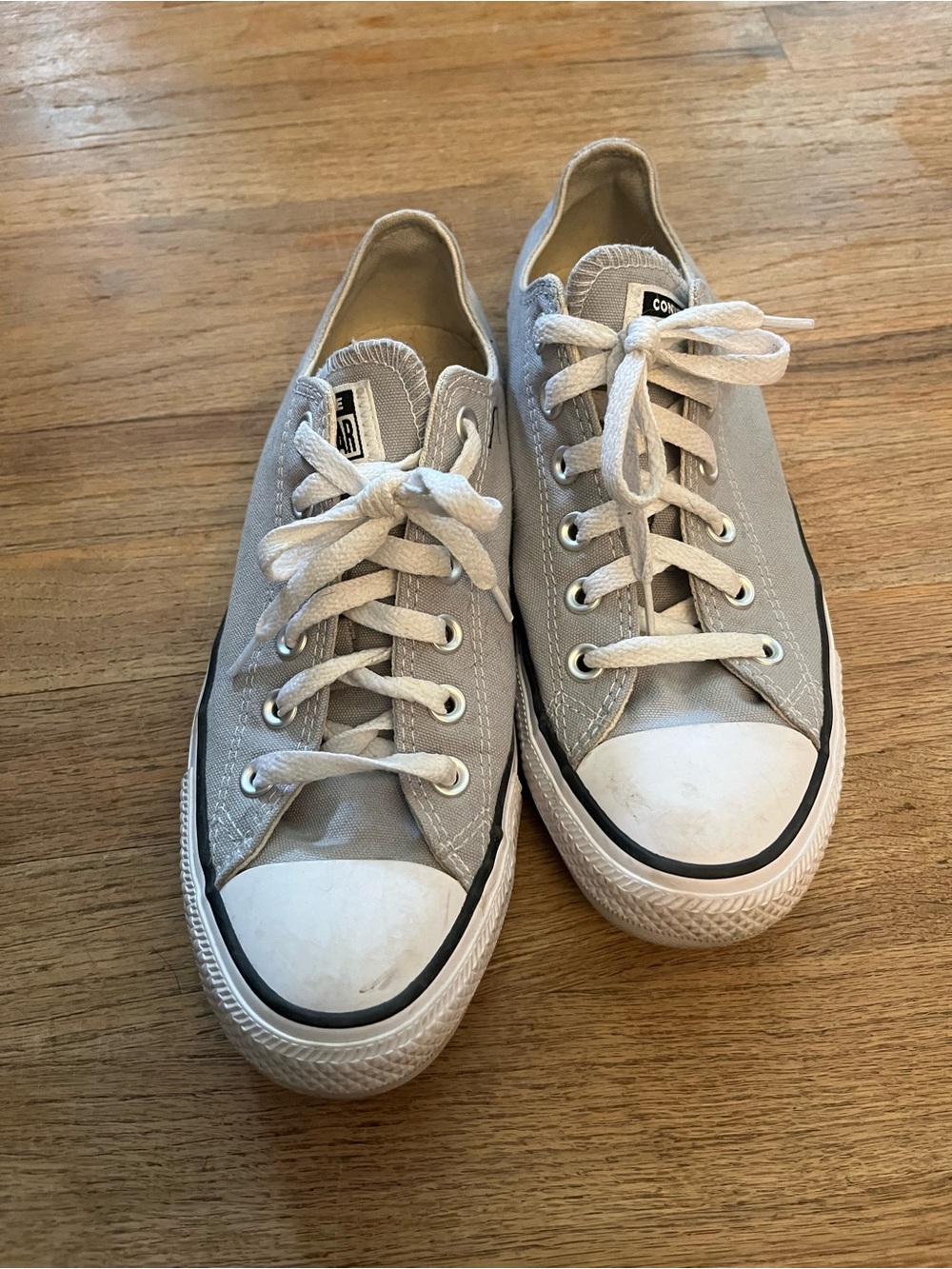 Converse Women's Low-Top Sneakers in Light Gray and White